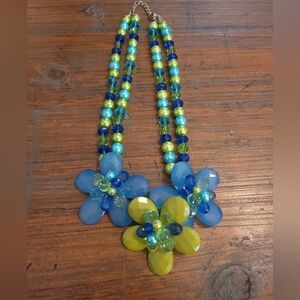 Floral Beaded Statement Necklace